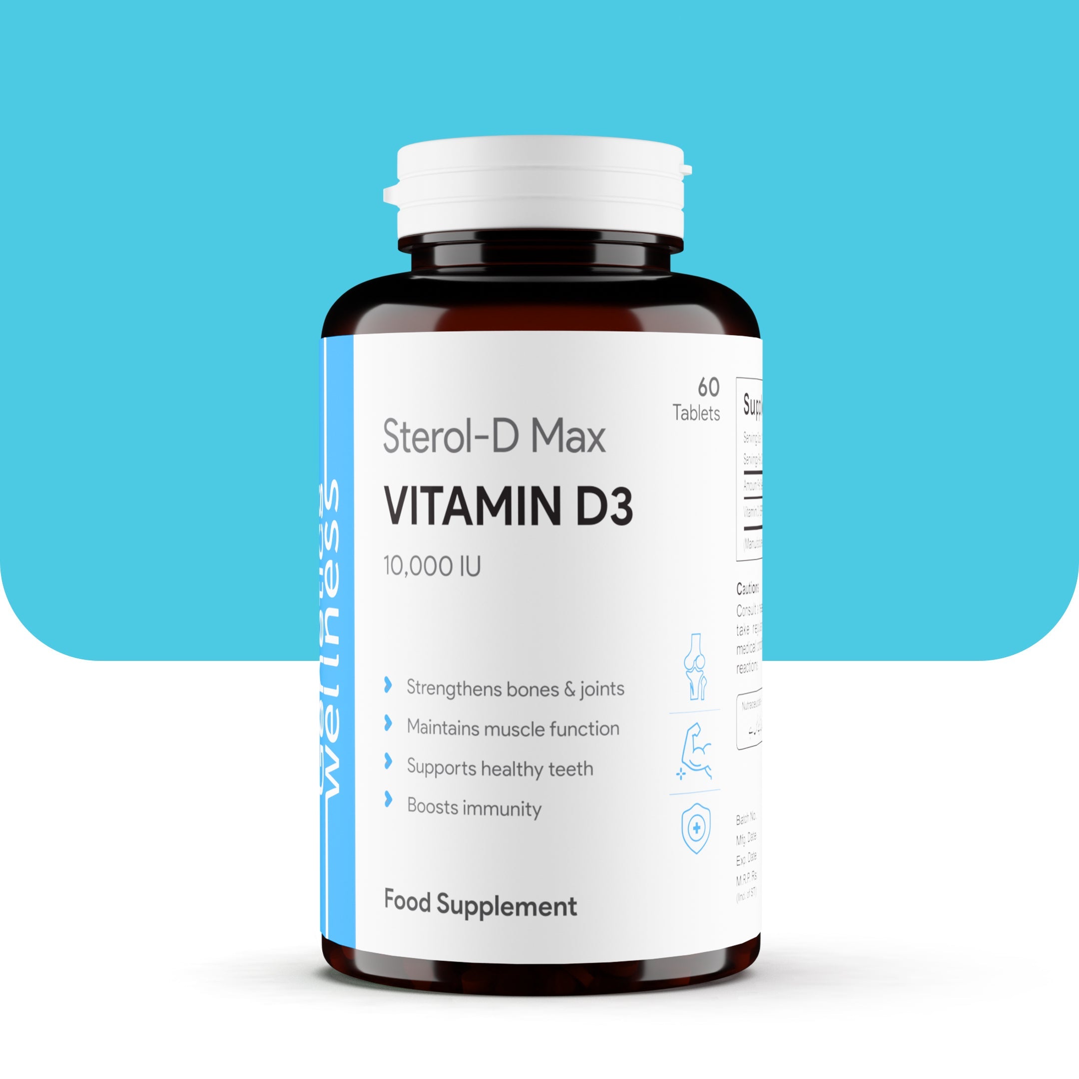 Vitamin D3 for strong teeth and bones, improved immunity and reduce risk of vitamin D deficiency  